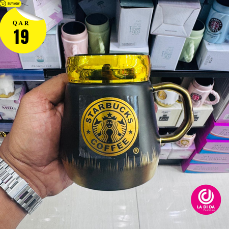 Ceramic Coffee Cup with Silver Handle Cover, Suitable for Multi-scene Use Tea Cups