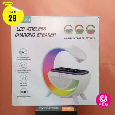 G-shape Atmosphere LED Night Light BT Speaker Music Lamp Sunrise Wake up Clock AUDIO SPEAKER with Wireless Charge