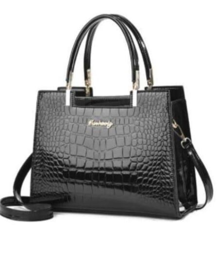 Artificial Patent Leather Elegant Zipper Top Handbag, Women's